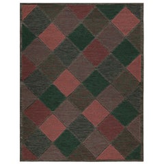 Rug & Kilim’s Scandinavian Style Custom Kilim in Black, Red & Green Patterns