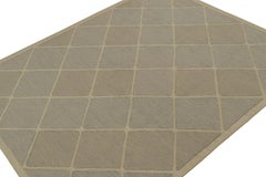 Rug & Kilim’s Scandinavian Style Custom Kilim in Brown & Gray Geometric Pattern