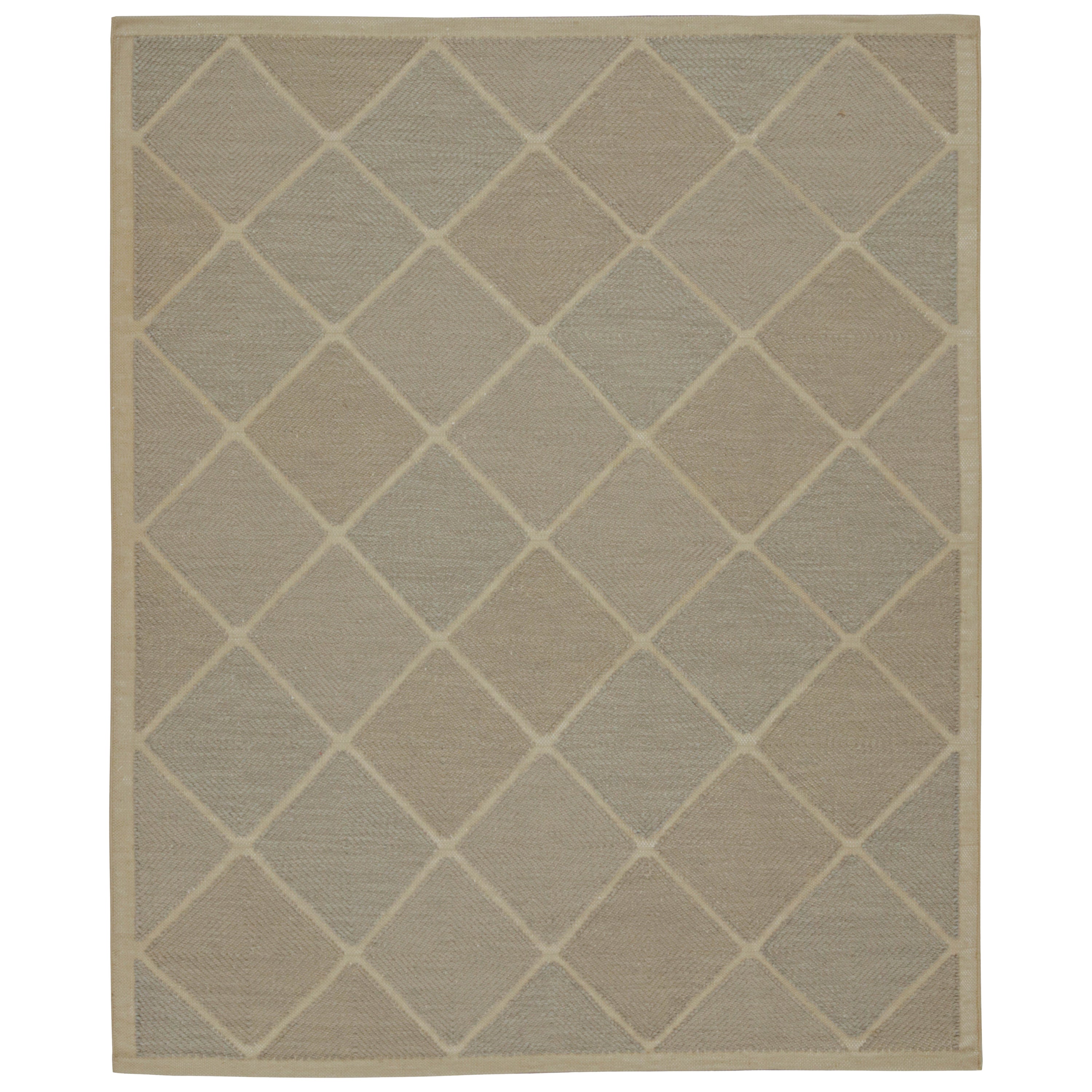 Rug & Kilim: Kilim personalizzato in stile scandinavo con motivo geometrico marrone e grigio