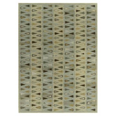 Rug & Kilim’s Scandinavian Style Custom Kilim in Green, Gold & Gray