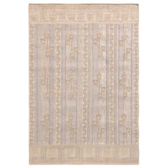 Tapis Kilim personnalisé de style scandinave de Rug & Kilim, motif géométrique bleu beige