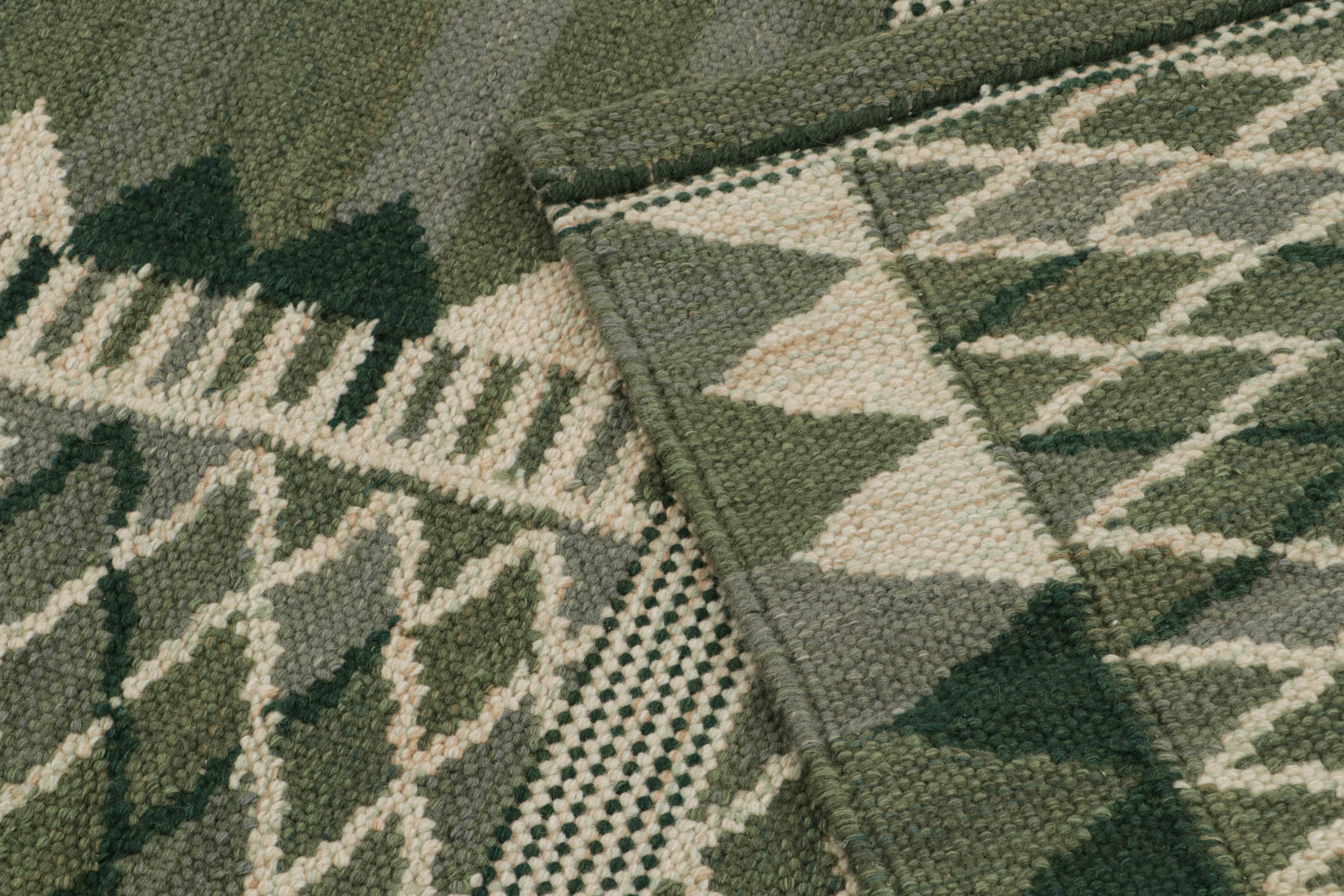 Contemporary Rug & Kilim’s Scandinavian Style Custom Kilim Rug Design with Geometric Patterns For Sale
