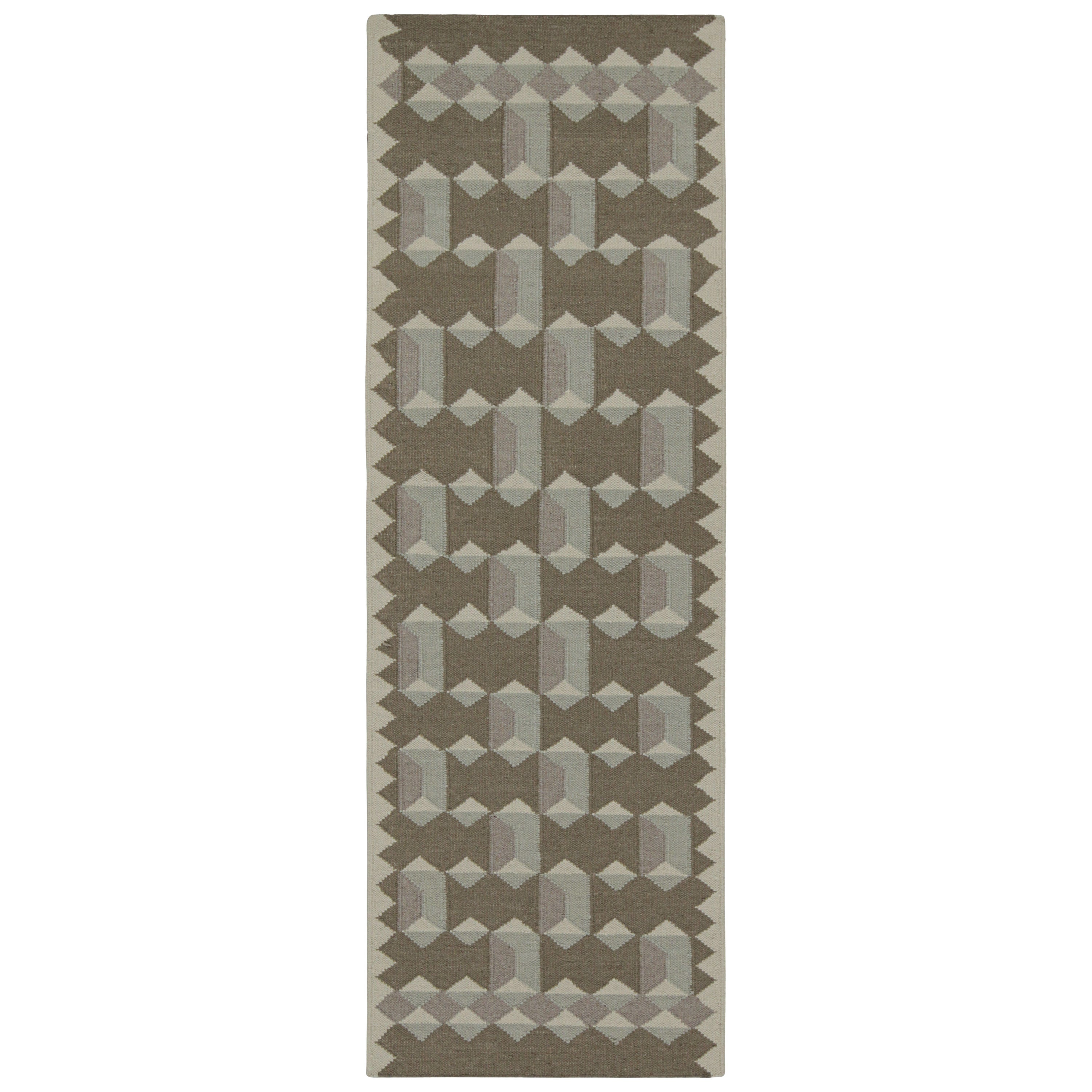 Rug & Kilim’s Scandinavian Style Custom Kilim Rug Design with Geometric Patterns