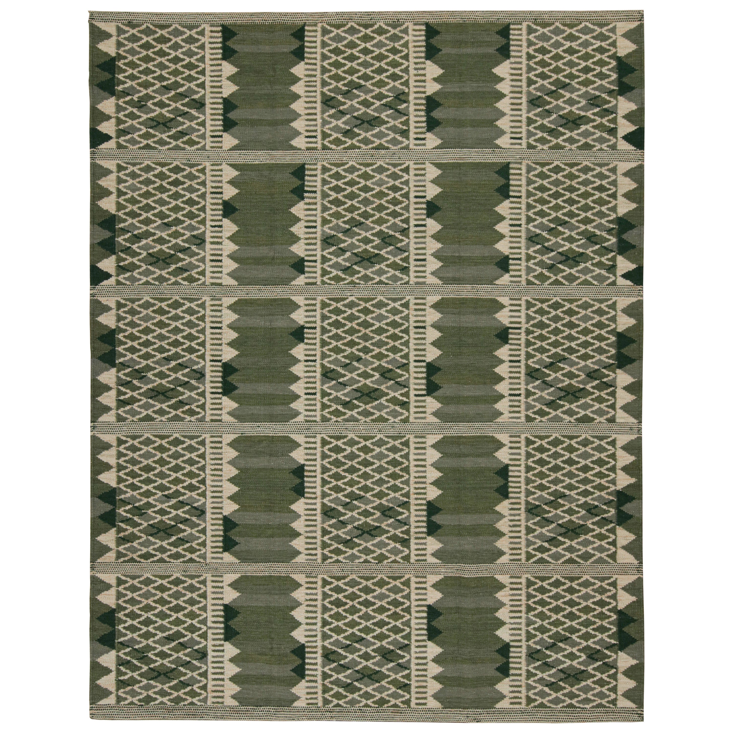 Rug & Kilim's Scandinavian Style Custom Kilim Rug Design with Geometric Patterns (en anglais)