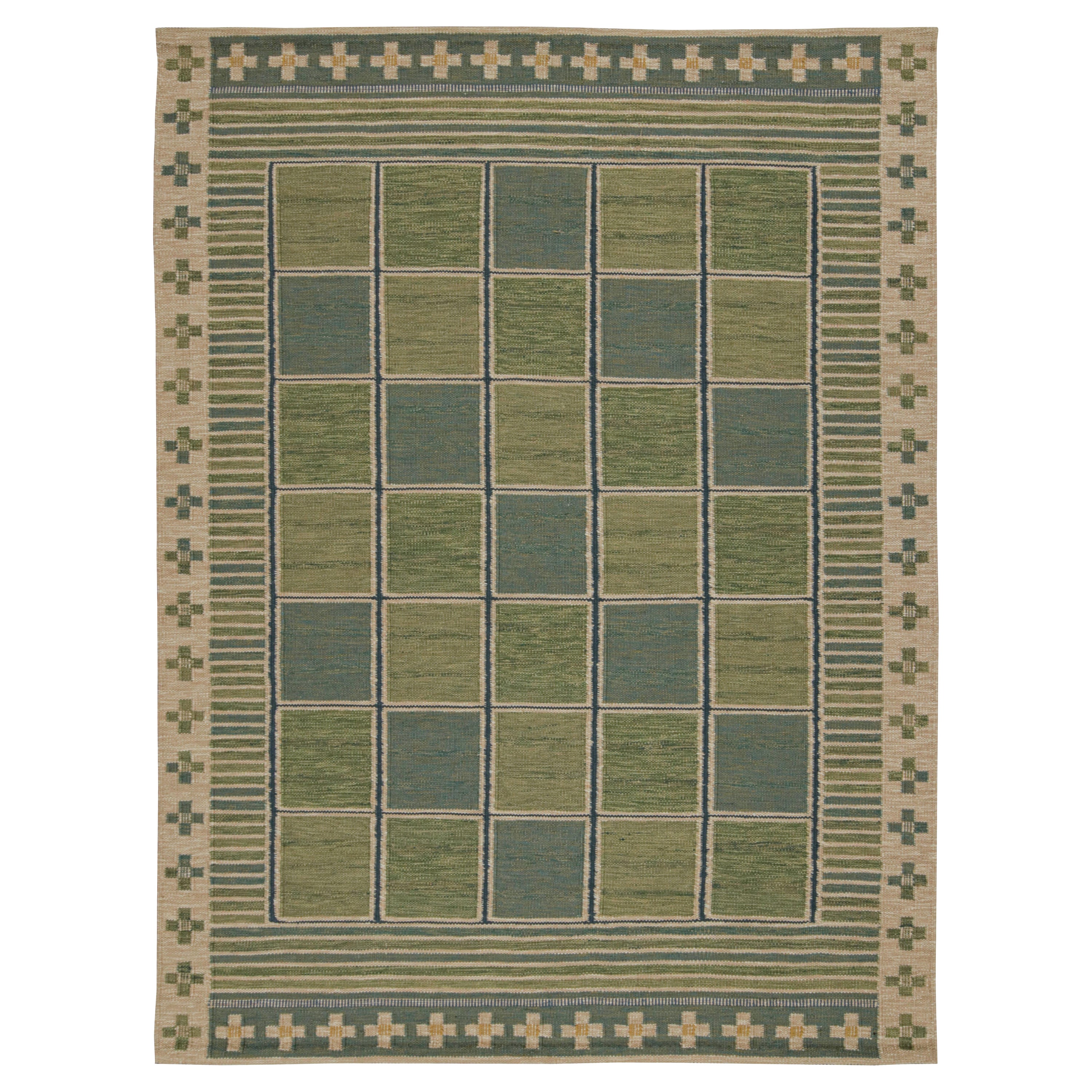 Rug & Kilim's Scandinavian Style Custom Kilim Rug Design with Geometric Patterns (en anglais)