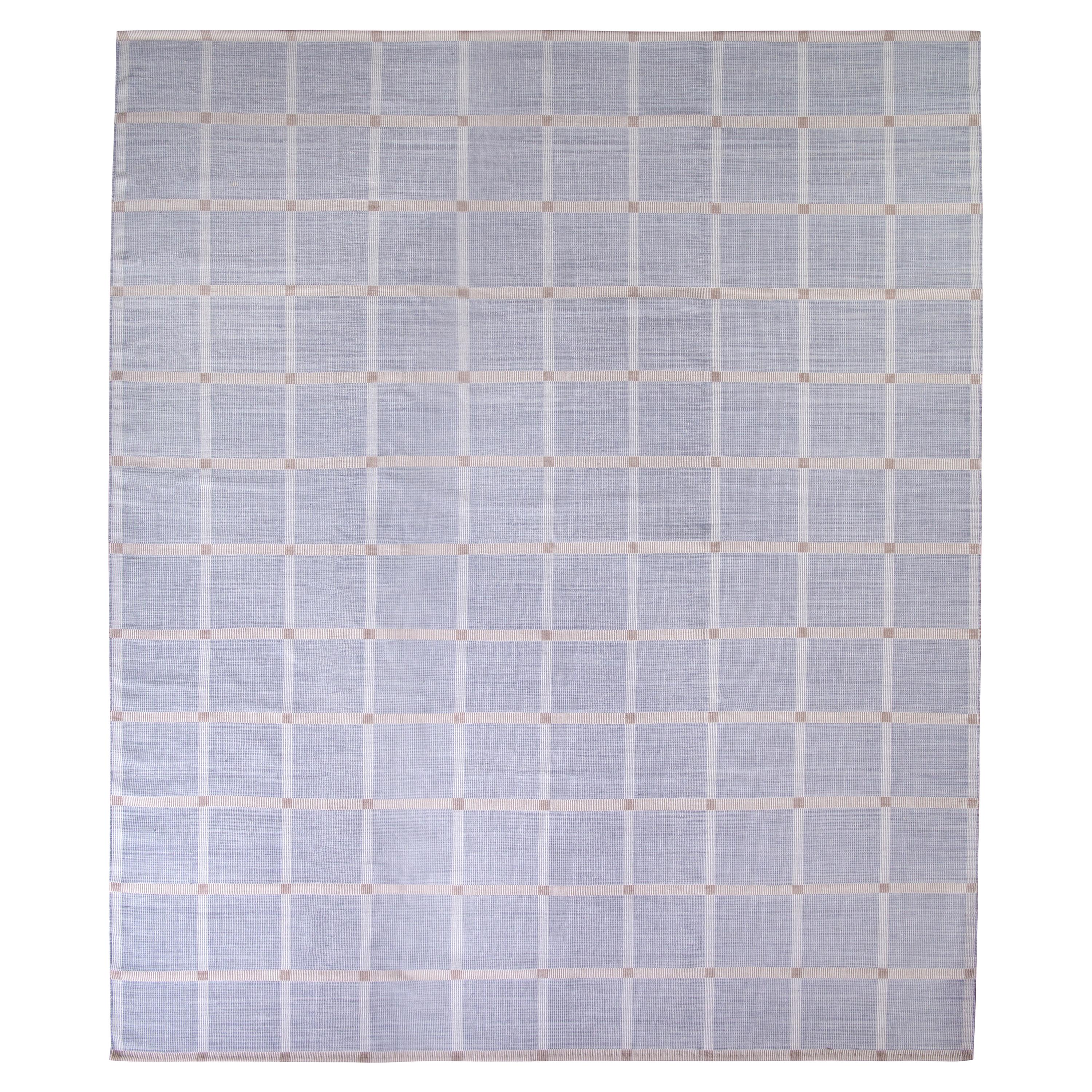 Alfombra personalizada de estilo escandinavo de Rug 
Kilim con diseño geométrico azul