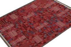Rug & Kilim’s Scandinavian Style Custom Kilim Rug in Red with Geometric Patterns