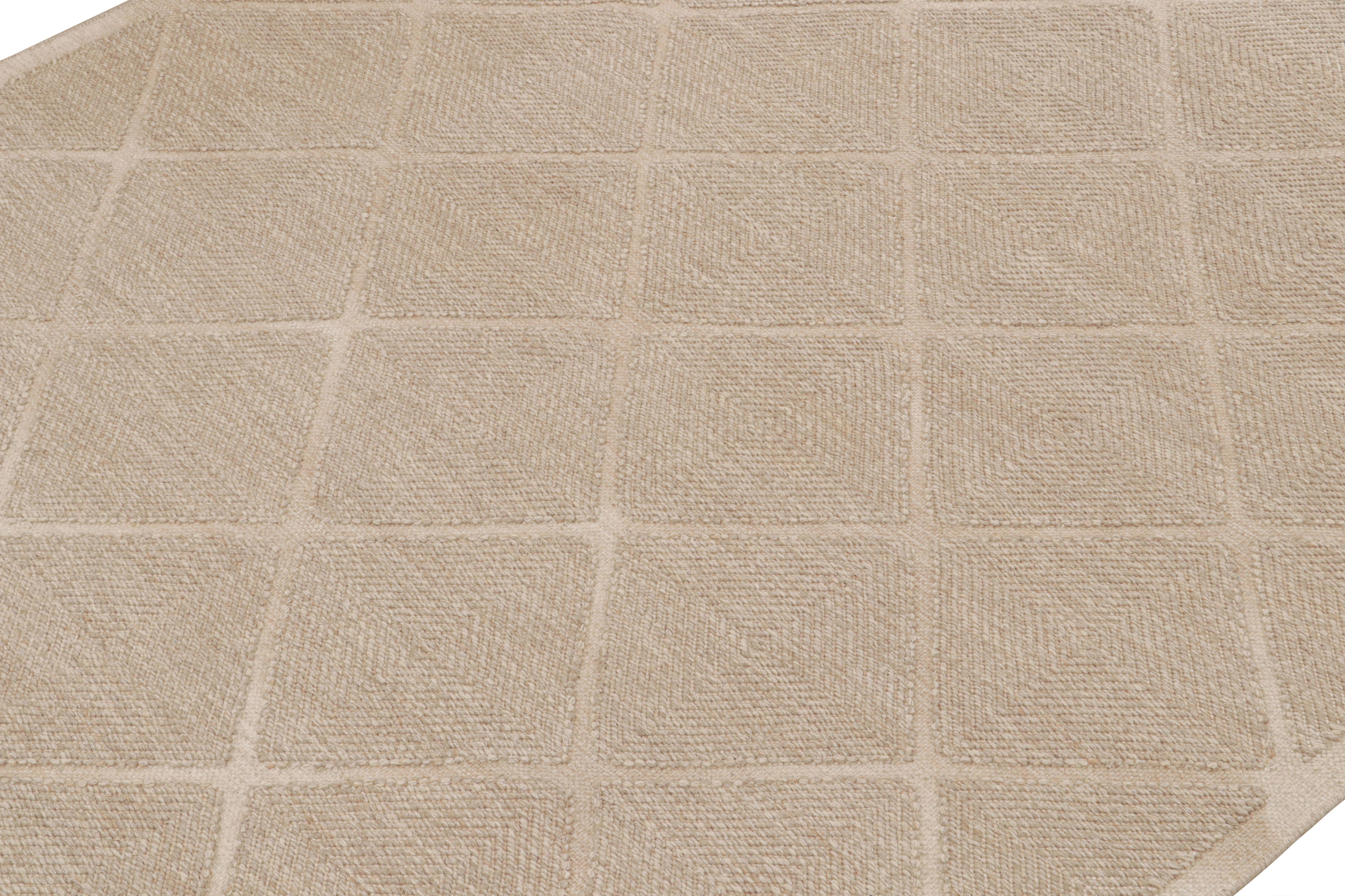 Rug & Kilim's skandinavischen Stil benutzerdefinierte Kilim mit Beige geometrischen Mustern (Indisch) im Angebot