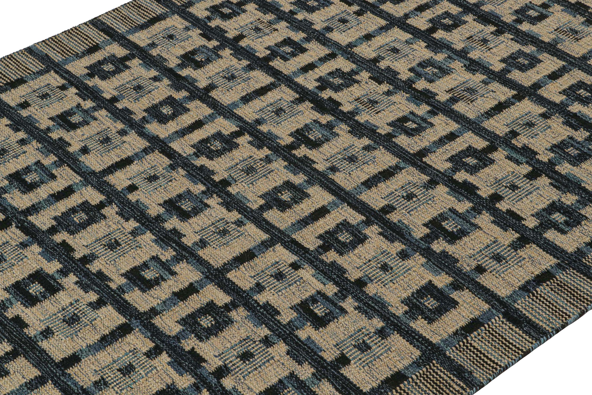 Maßgefertigter Kilim im skandinavischen Stil mit geometrischem Muster von Rug & Kilim (Indisch) im Angebot