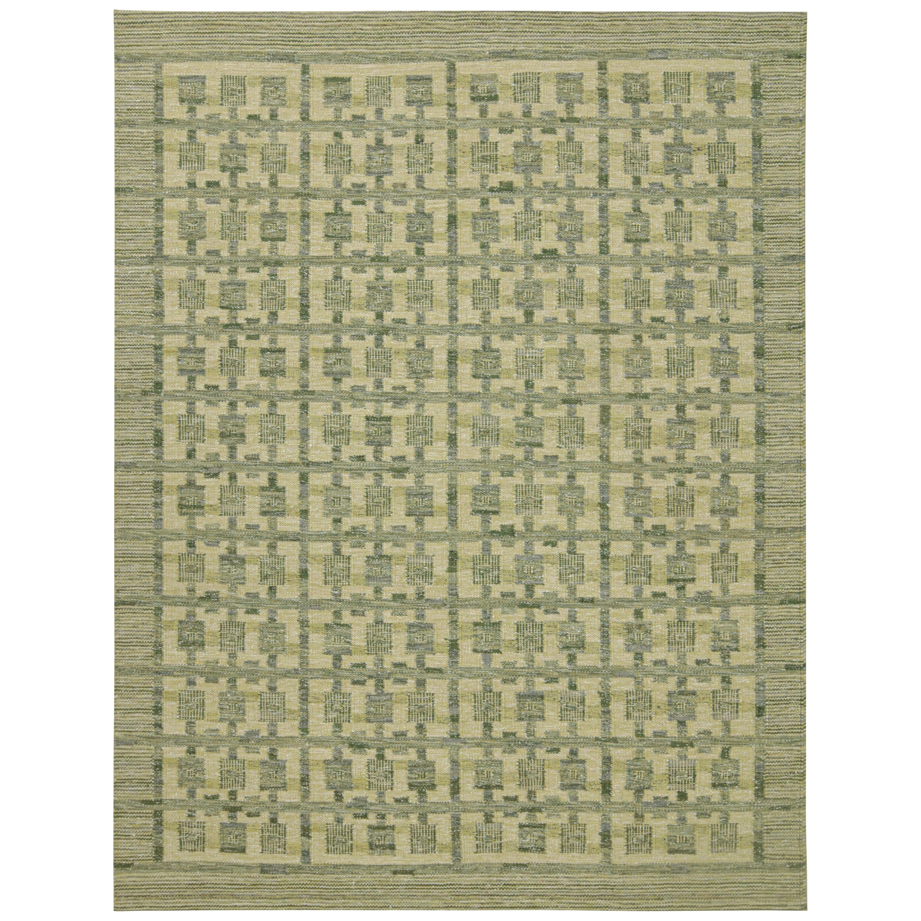 Rug & Kilim’s Scandinavian Style Custom Kilim with Geometric Pattern For Sale
