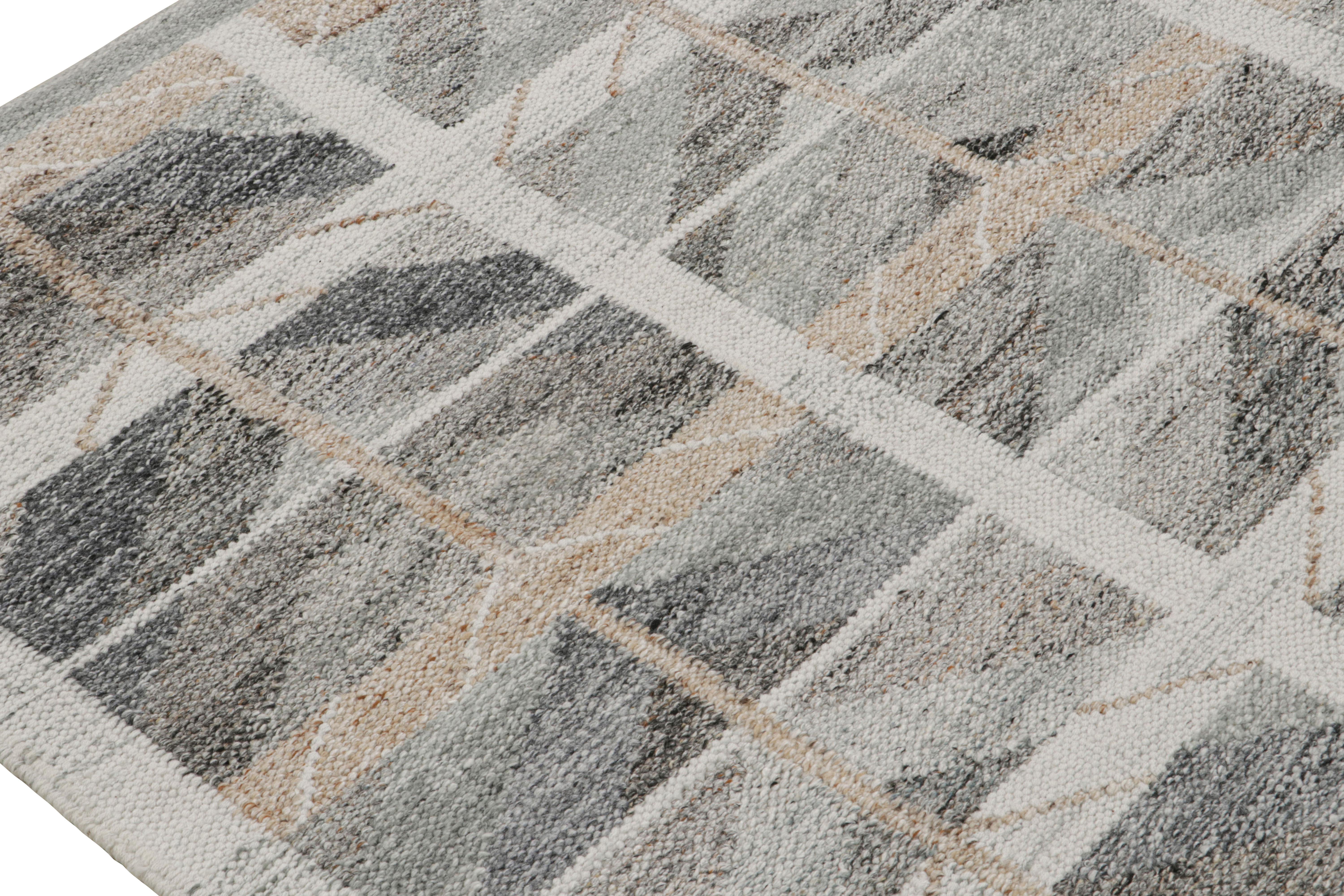 Rug & Kilim's Outdoor-Teppich im skandinavischen Stil mit Chevron-Mustern (Handgewebt) im Angebot