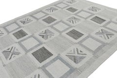 Tapis d'extérieur personnalisé de style scandinave à motifs géométriques gris de Rug & Kilim