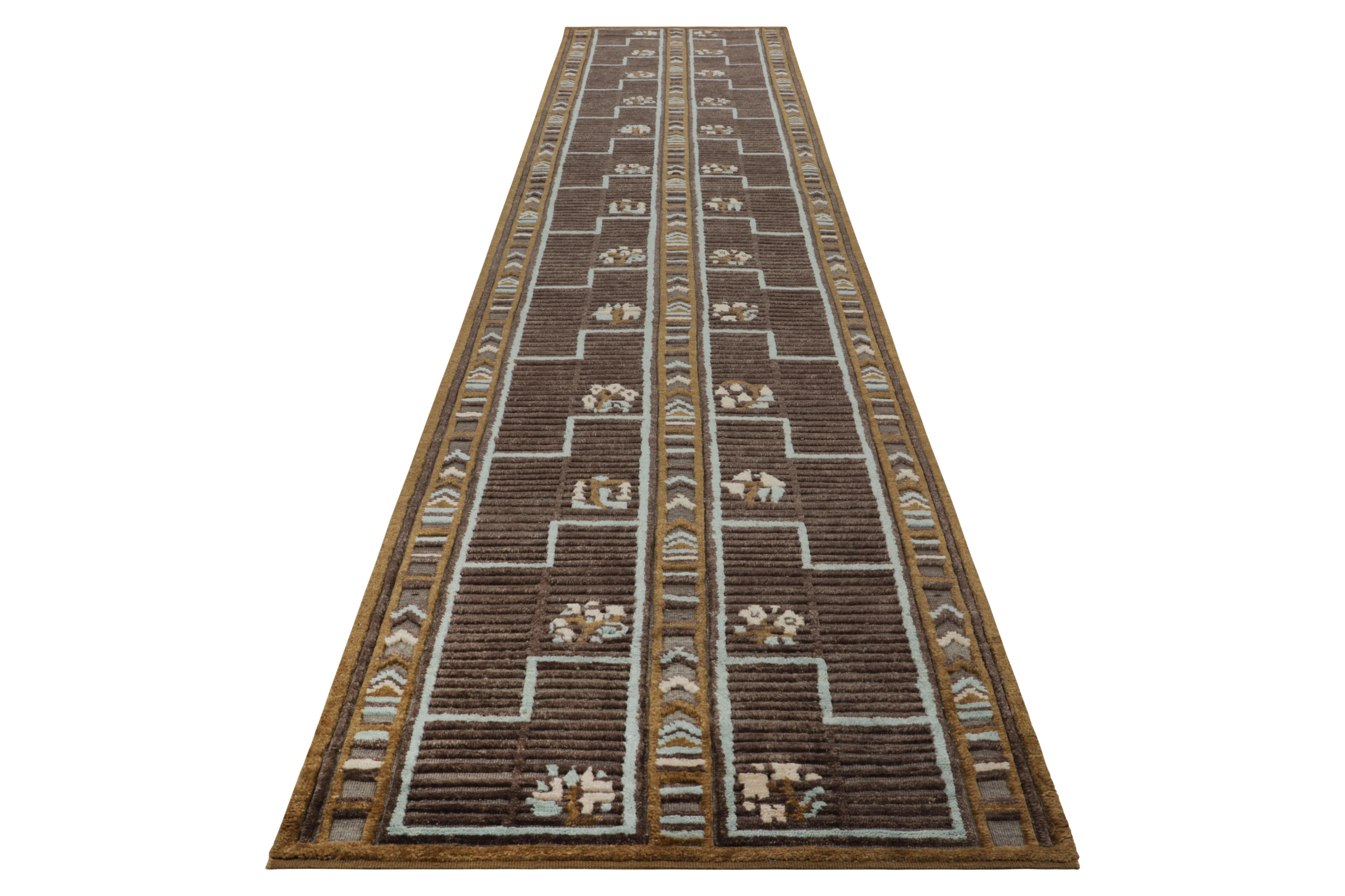 Rug & Kilim's skandinavischer Teppich und extralanger Läufer, Geometrisch (Handgeknüpft) im Angebot