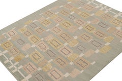 Rug & Kilim's skandinavisches Teppichdesign in blauen geometrischen Mustern