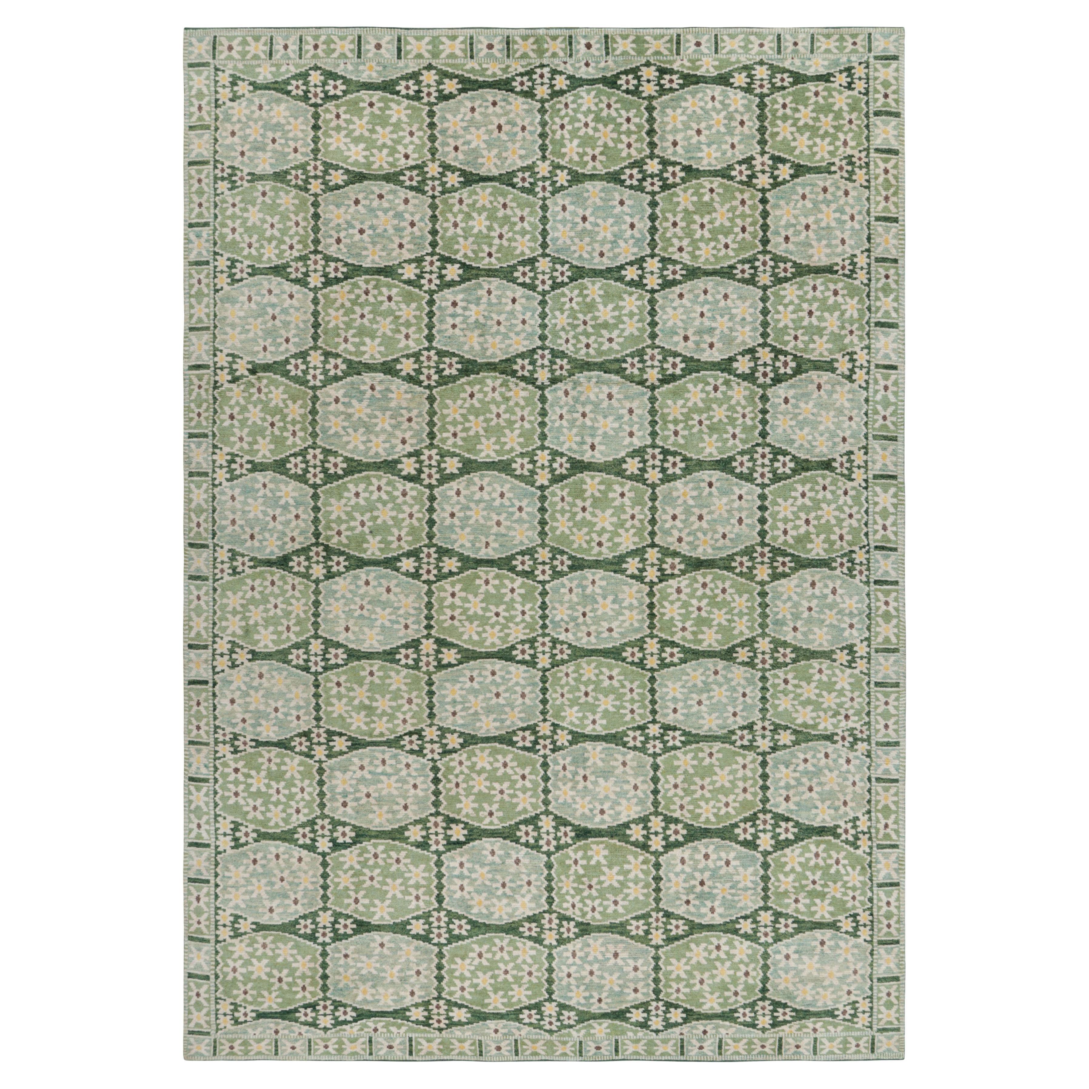 Rug & Kilim: Tappeto personalizzato in stile scandinavo in verde con medaglioni