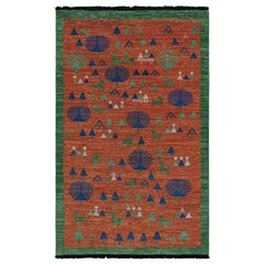 Rug & Kilim’s Scandinavian Style Custom Rug Design in Orange with Pictorials