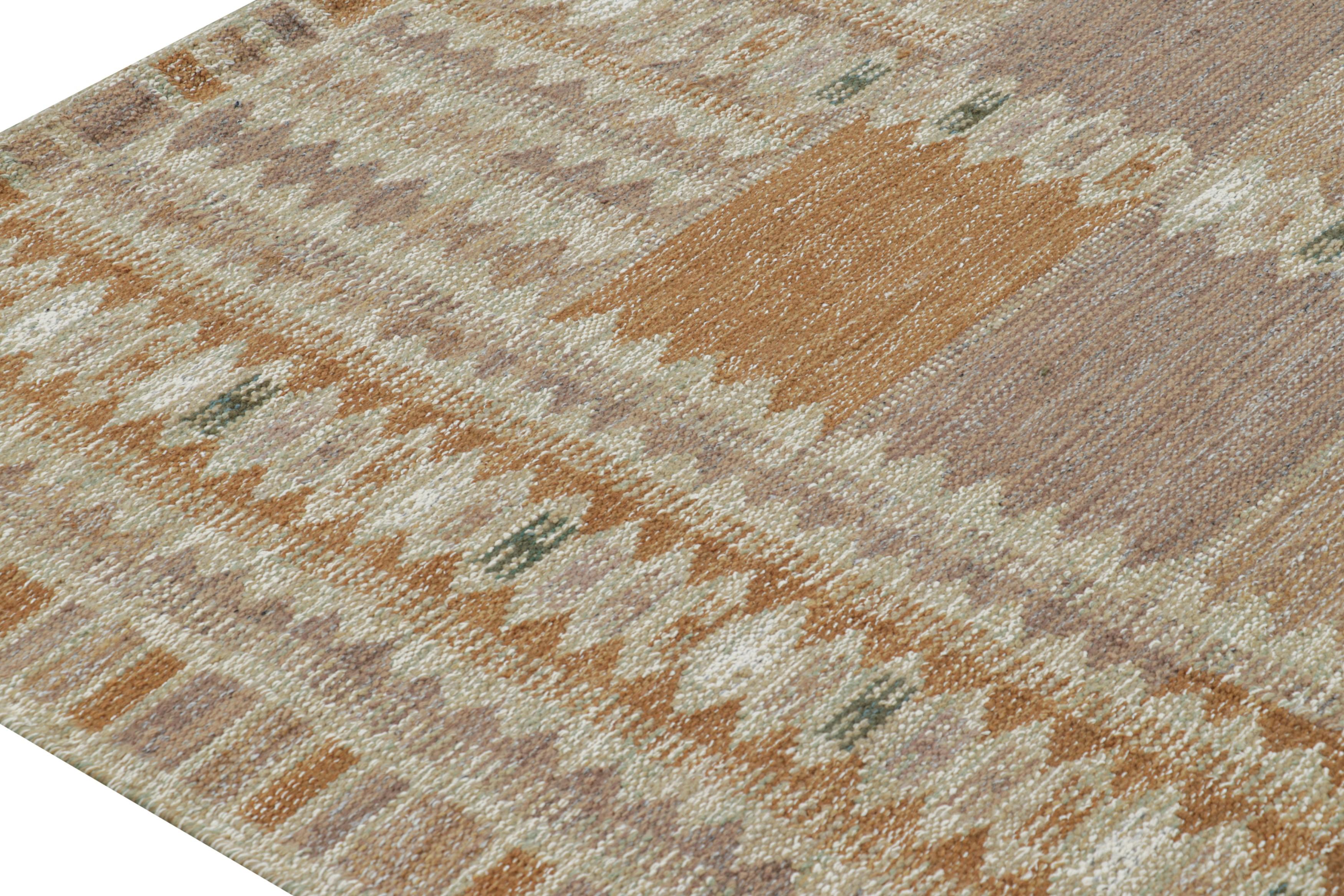 Modern Rug & Kilim’s Scandinavian Style Custom Rug Design with Geometric Patterns For Sale