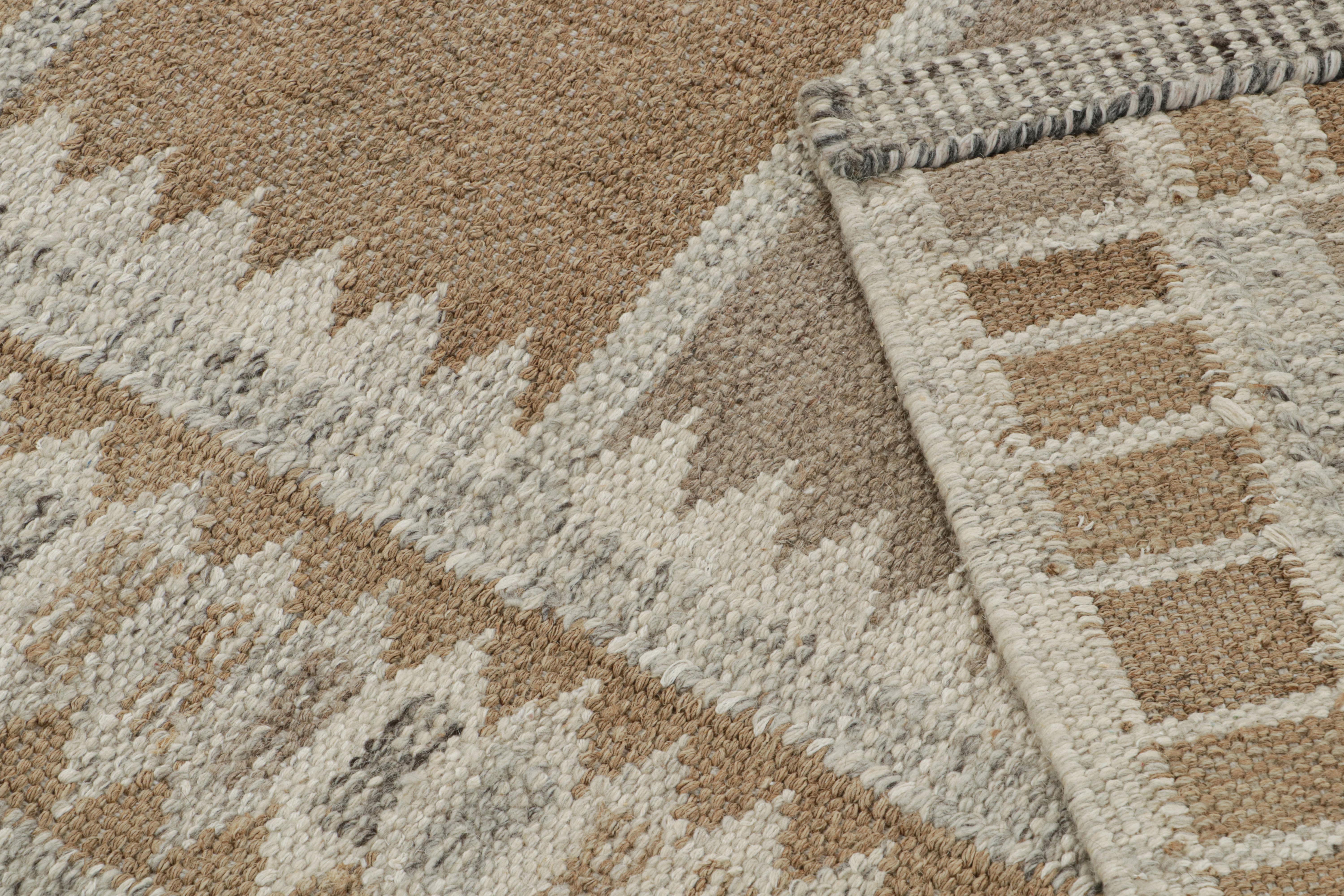 Contemporary Rug & Kilim’s Scandinavian Style Custom Rug Design with Geometric Patterns For Sale