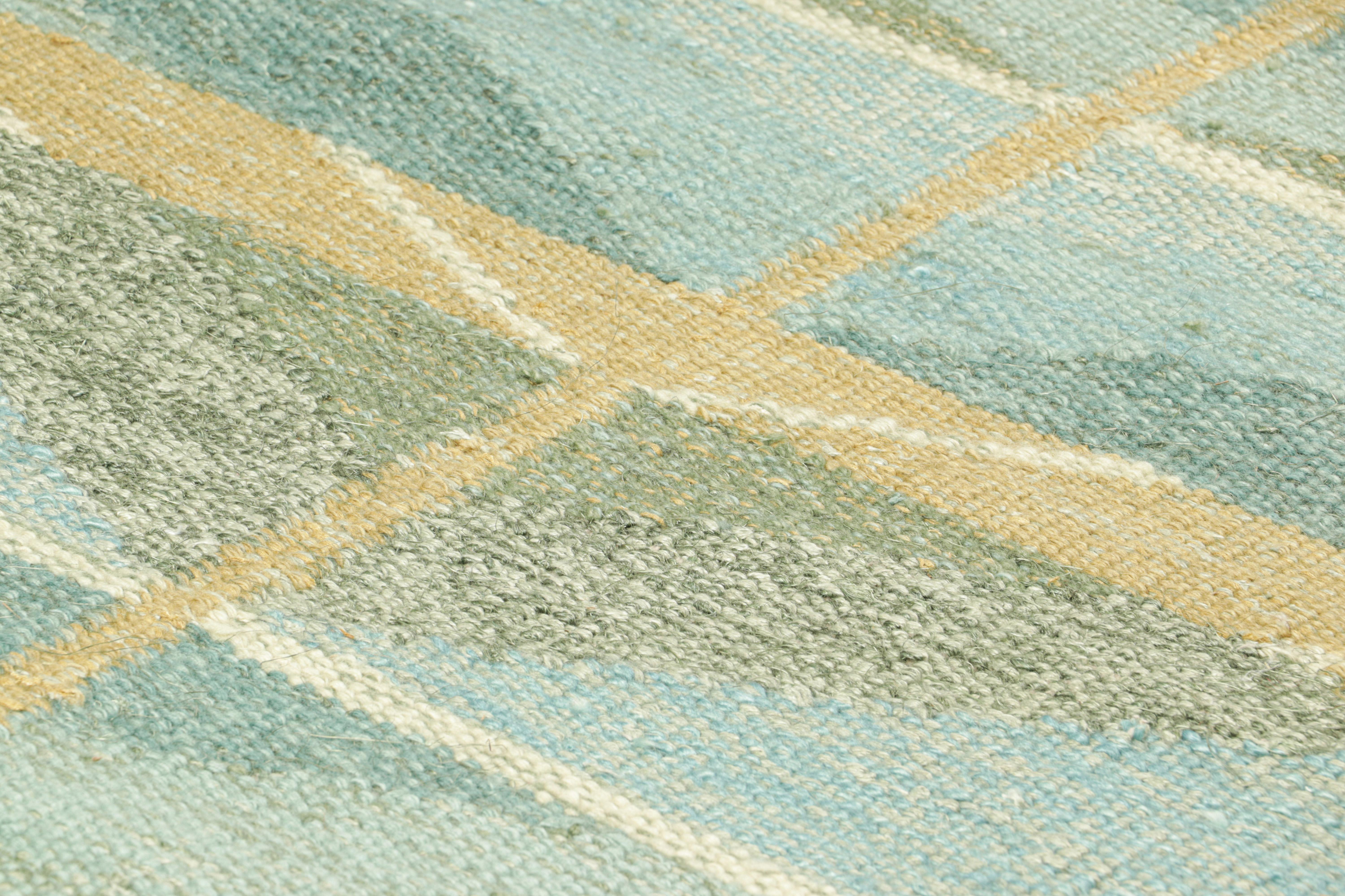This 3x5 Swedish rug is a bold new addition to Rug & Kilim’s Scandinavian collection. Handwoven in a wool flatweave with undyed natural yarns as well, its design is inspired by Swedish minimalist designs.

On the Design: 

These photos represent a