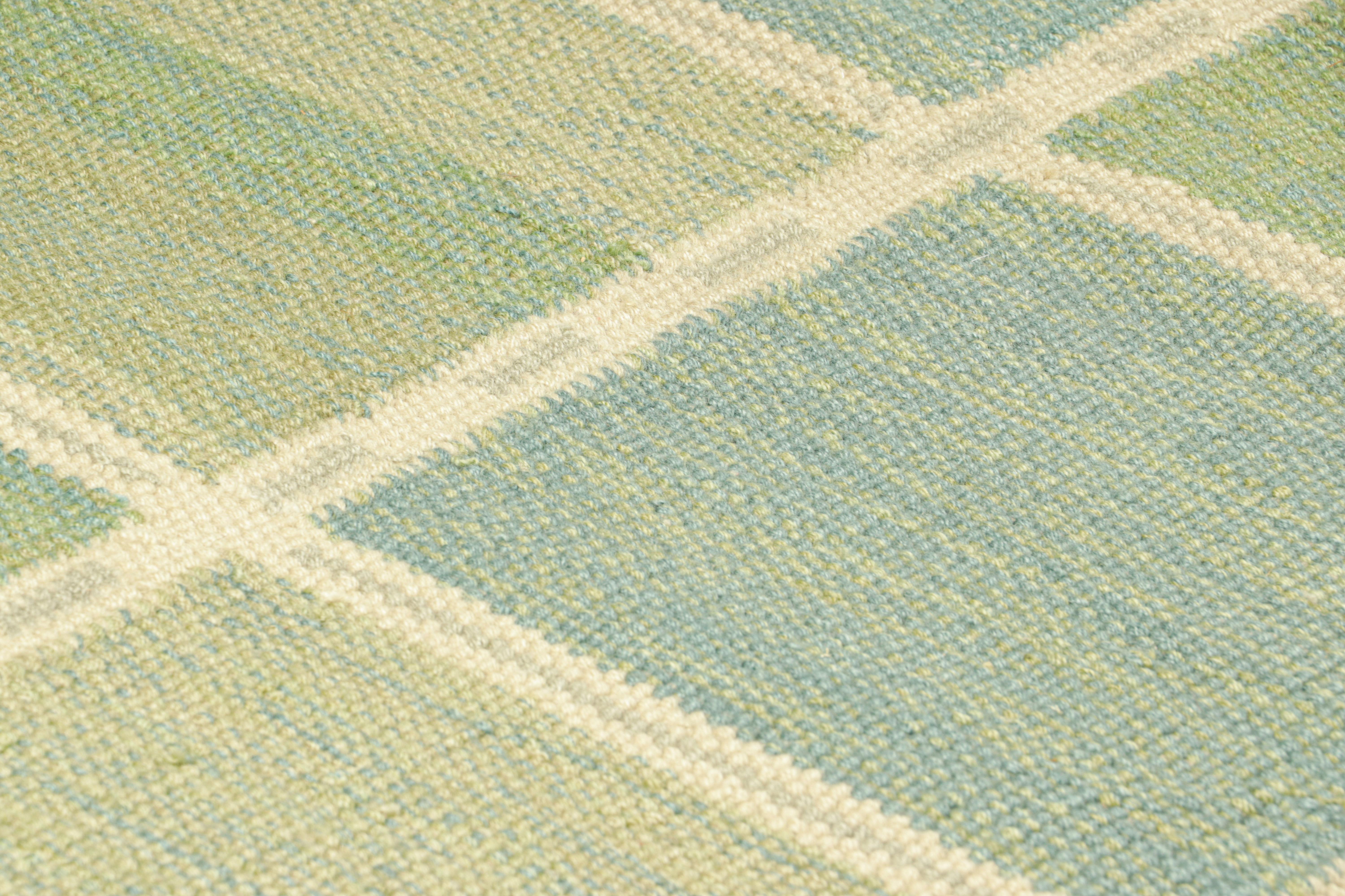 This 2x5 Swedish rug is a bold new addition to Rug & Kilim’s Scandinavian collection. Handwoven in a wool flatweave with undyed natural yarns as well, its design is inspired by Swedish minimalist designs.

On the Design: 

These photos represent a