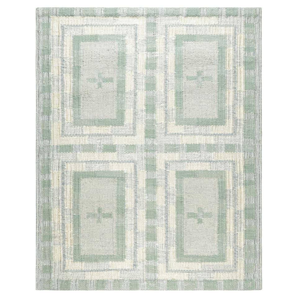 Rug and Kilim’s Scandinavian Style Custom Rug in Light Blue with ...