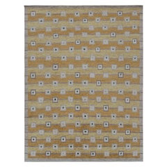 Rug & Kilim’s Scandinavian Style Custom Rug in Gold, Beige-Brown Geometric