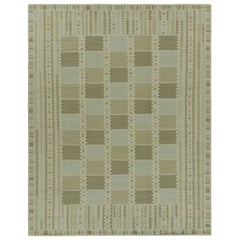 Tapis personnalisé de style scandinave de Rug & Kilim en vert avec motifs géométriques