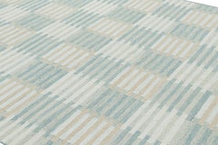 Rug & Kilim’s Scandinavian Style Custom Rug in Light Blue with Geometric Pattern