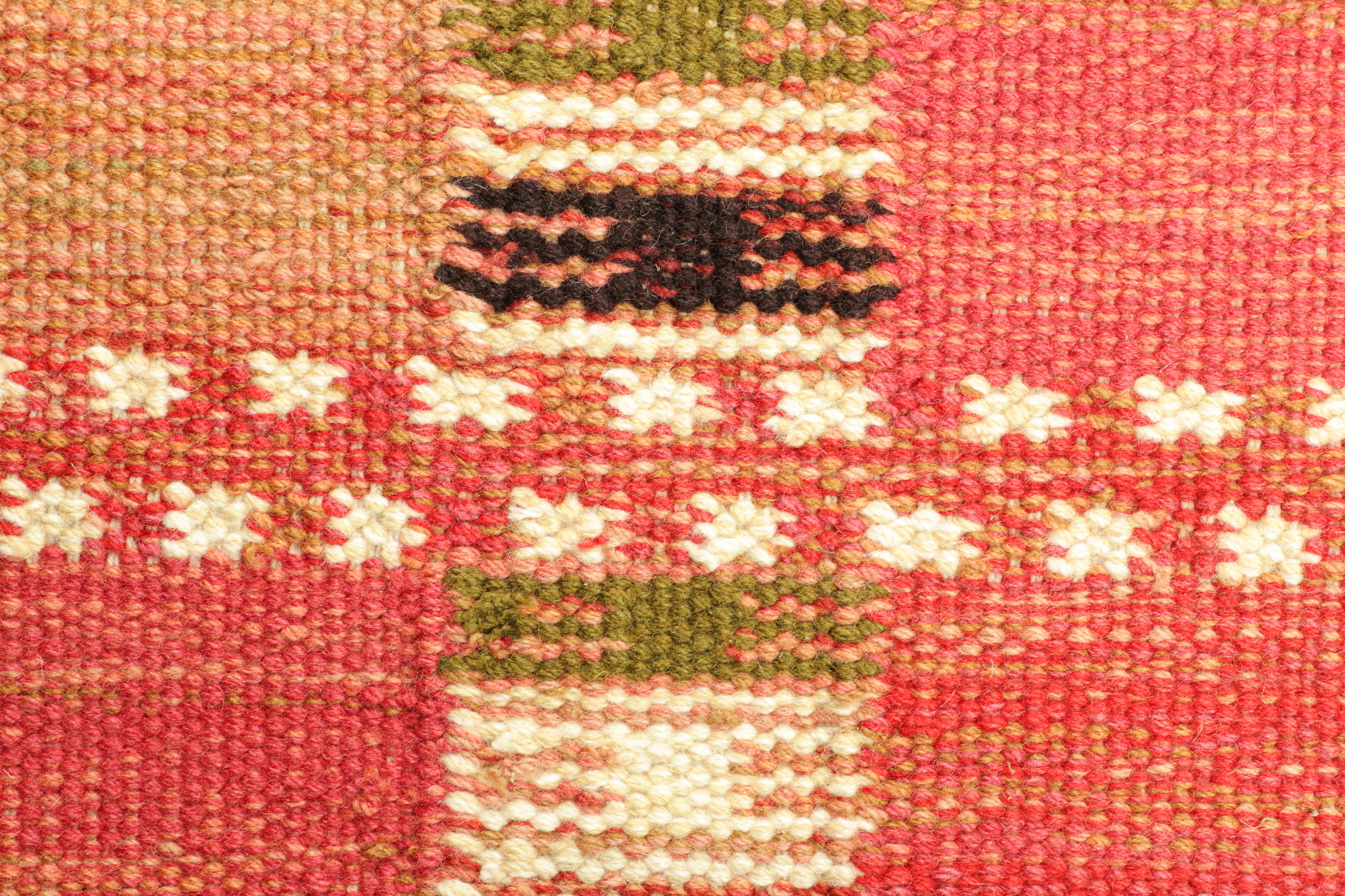 Modern Rug & Kilim’s Scandinavian Style Custom Rug in Pink with Geometric Patterns For Sale