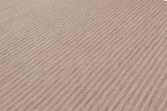 Rug & Kilim’s Scandinavian Style Custom Rug in Salmon Pink and Beige Stripes
