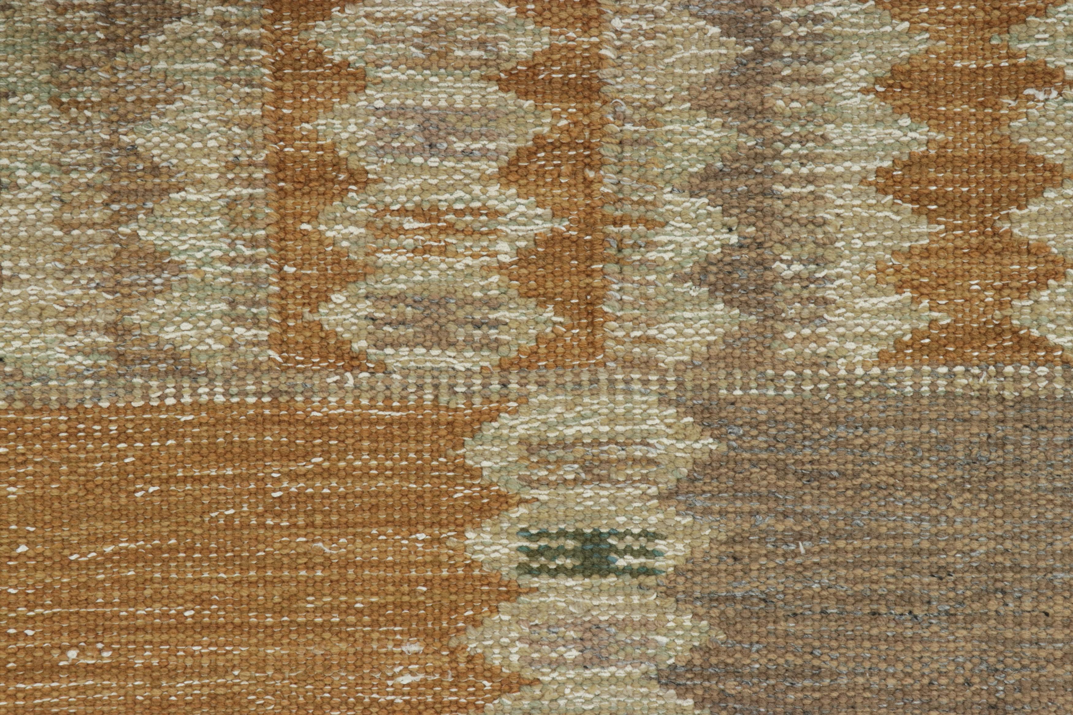 Rug & Kilim's Scandinavian Style Custom Rug, Rust and Mauve Geometric Patterns (Skandinavische Moderne) im Angebot