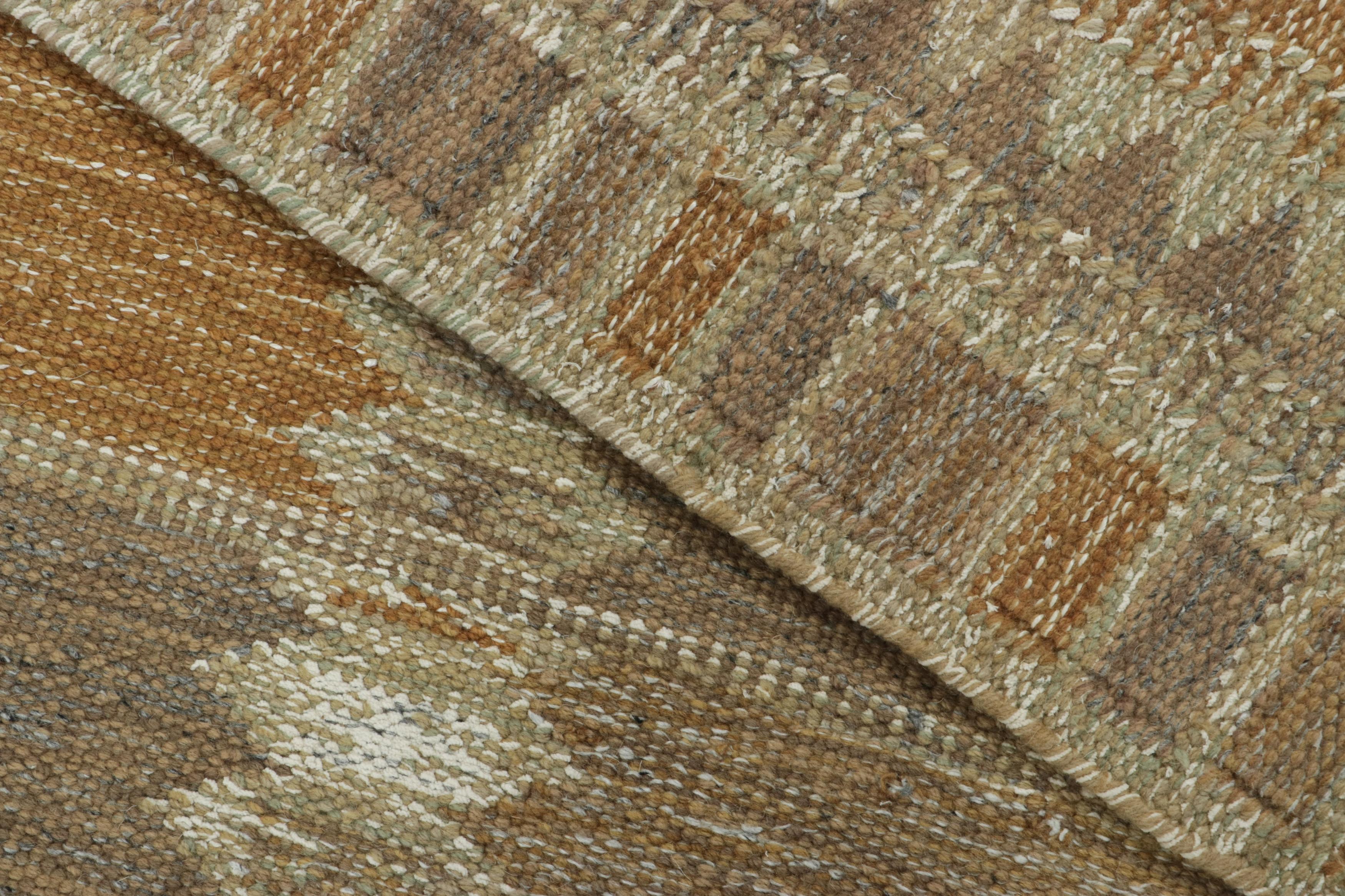 Rug & Kilim's Scandinavian Style Custom Rug, Rust and Mauve Geometric Patterns (21. Jahrhundert und zeitgenössisch) im Angebot