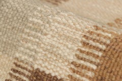 Rug & Kilim’s Scandinavian Style Custom Rug Sample, Brown and Cream Geometric