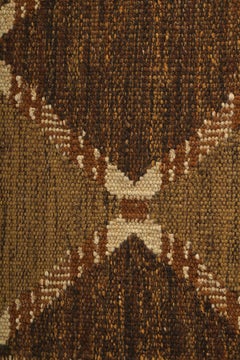 Rug & Kilim’s Scandinavian Style Custom Rug Sample, Brown Geometric Patterns