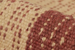 Rug & Kilim’s Scandinavian Style Custom Rug Sample, Cream and Red Geometric