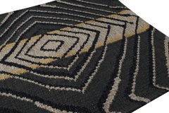 Rug & Kilim’s Scandinavian Style Custom Rug Sample, Gray with Geometric Patterns