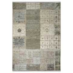 Muestra de alfombra personalizada de estilo escandinavo Rug & Kilim, diseño geométrico verde