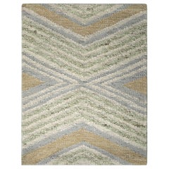 Rug & Kilim: campione di tappeto personalizzato in stile scandinavo in beige-marrone, geometrico