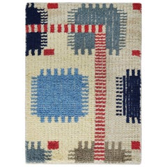 Rug & Kilim's Scandinavian Style Custom Rug Sample in Beige-Cream, Geometric