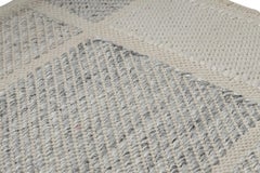 Rug & Kilim’s Scandinavian Style Custom Rug Sample, White with Geometric Pattern