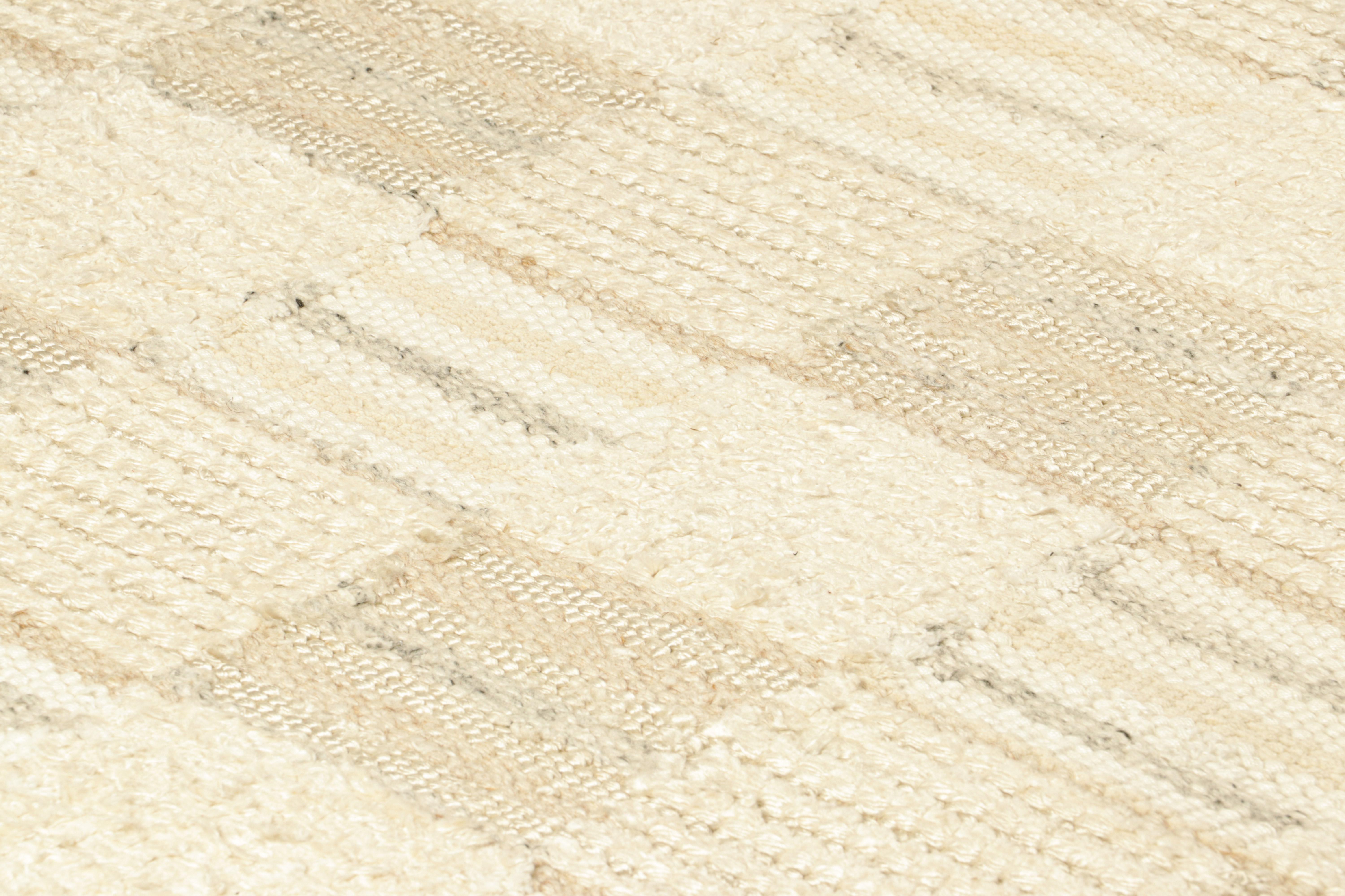 This 3x5 Swedish rug is a bold new addition to Rug & Kilim’s Scandinavian collection. Handwoven in a wool flatweave with undyed natural yarns as well, its design is inspired by Swedish minimalist designs.

On the Design: 

These photos represent a