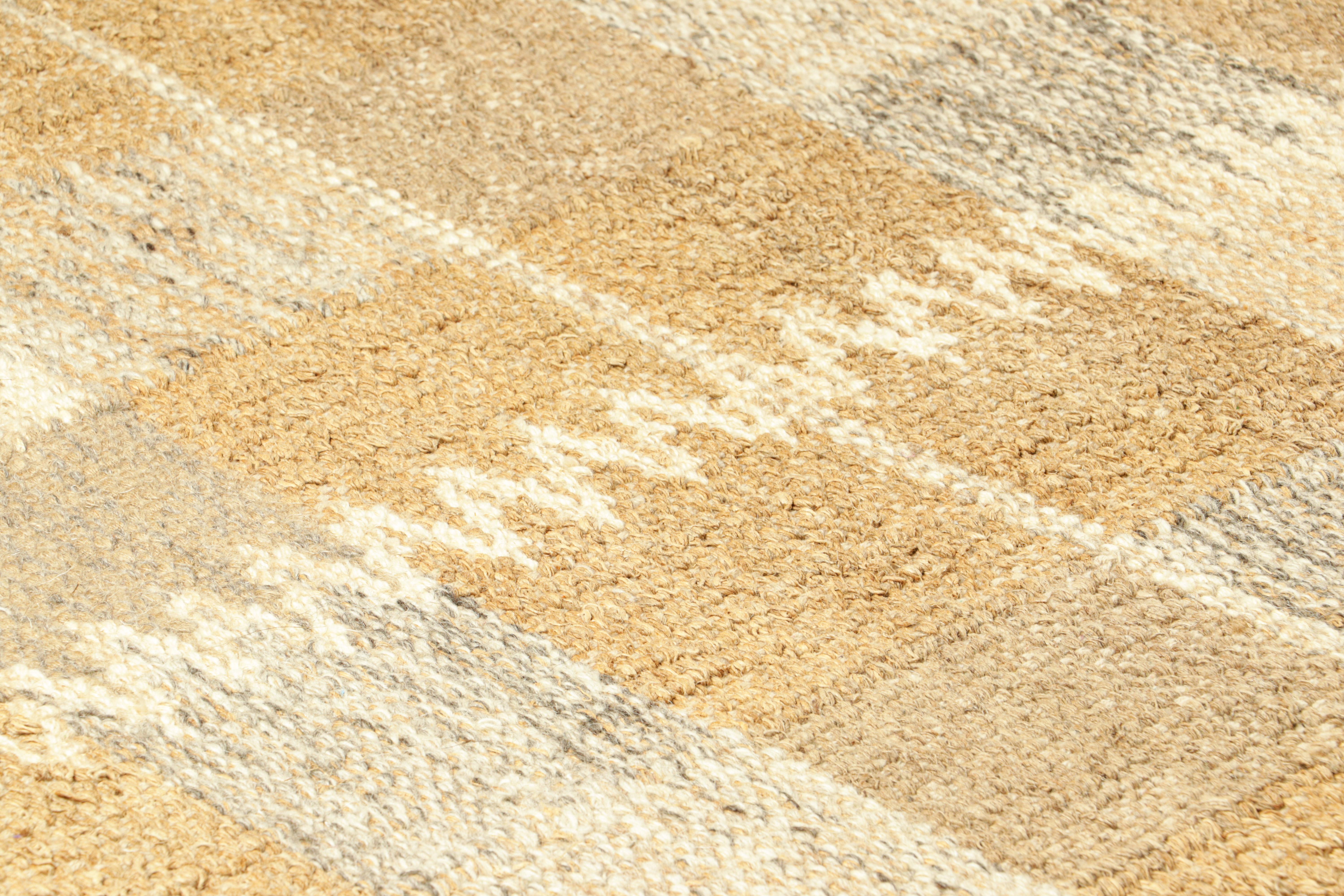 This 3x5 Swedish rug is a bold new addition to Rug & Kilim’s Scandinavian collection. Handwoven in a wool flatweave with undyed natural yarns as well, its design is inspired by Swedish minimalist designs.

On the Design: 

These photos represent a