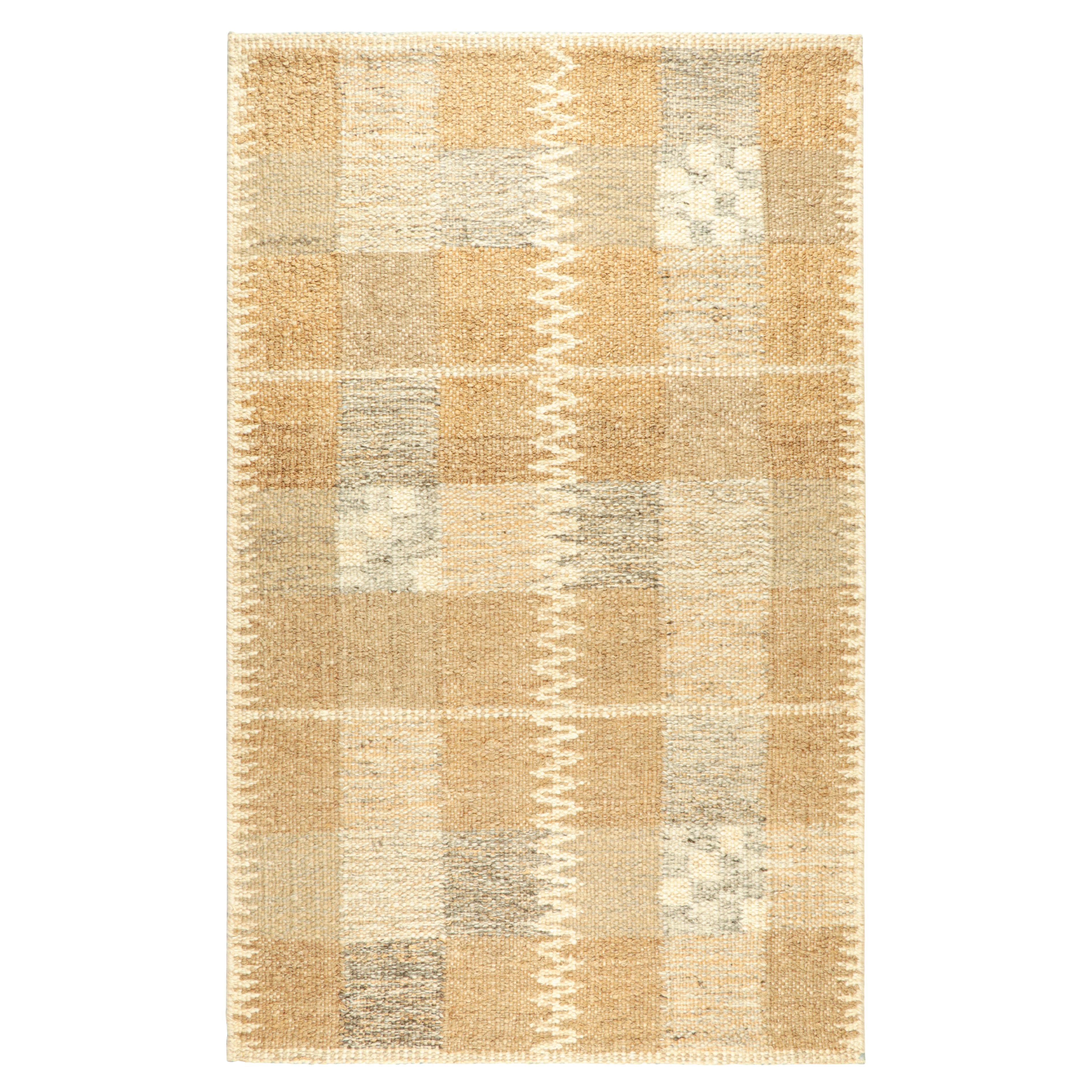 Tapis personnalisé de style scandinave à motifs géométriques beige-brun de Rug & Kilim