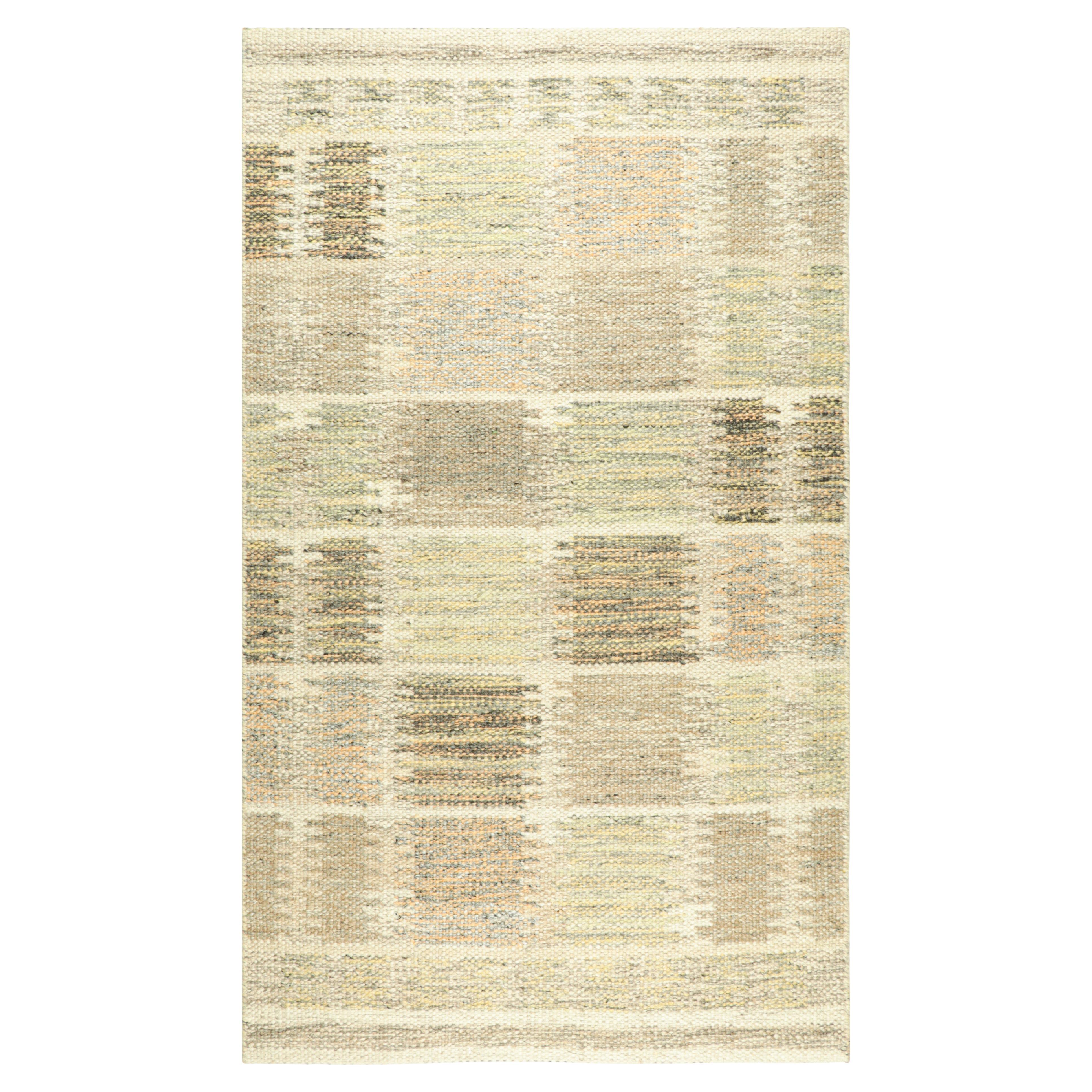 Tapis personnalisé de style scandinave à motifs géométriques beige-brun de Rug & Kilim