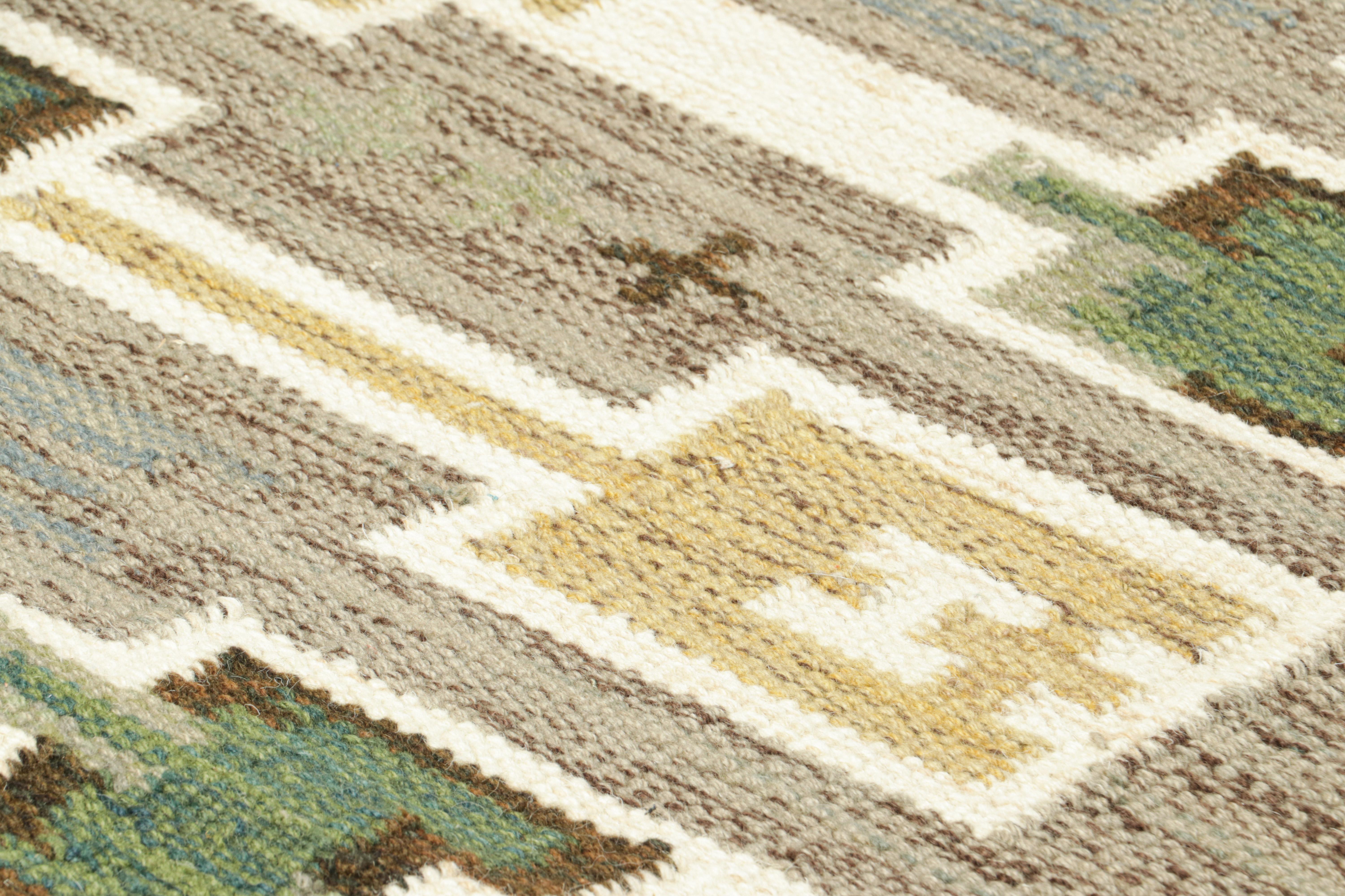 This 3x5 custom rug design is a bold new addition to Rug & Kilim’s Scandinavian collection. Handwoven in a wool flatweave with undyed natural yarns as well, its design is inspired by Swedish minimalist designs.

On the Design: 

These photos