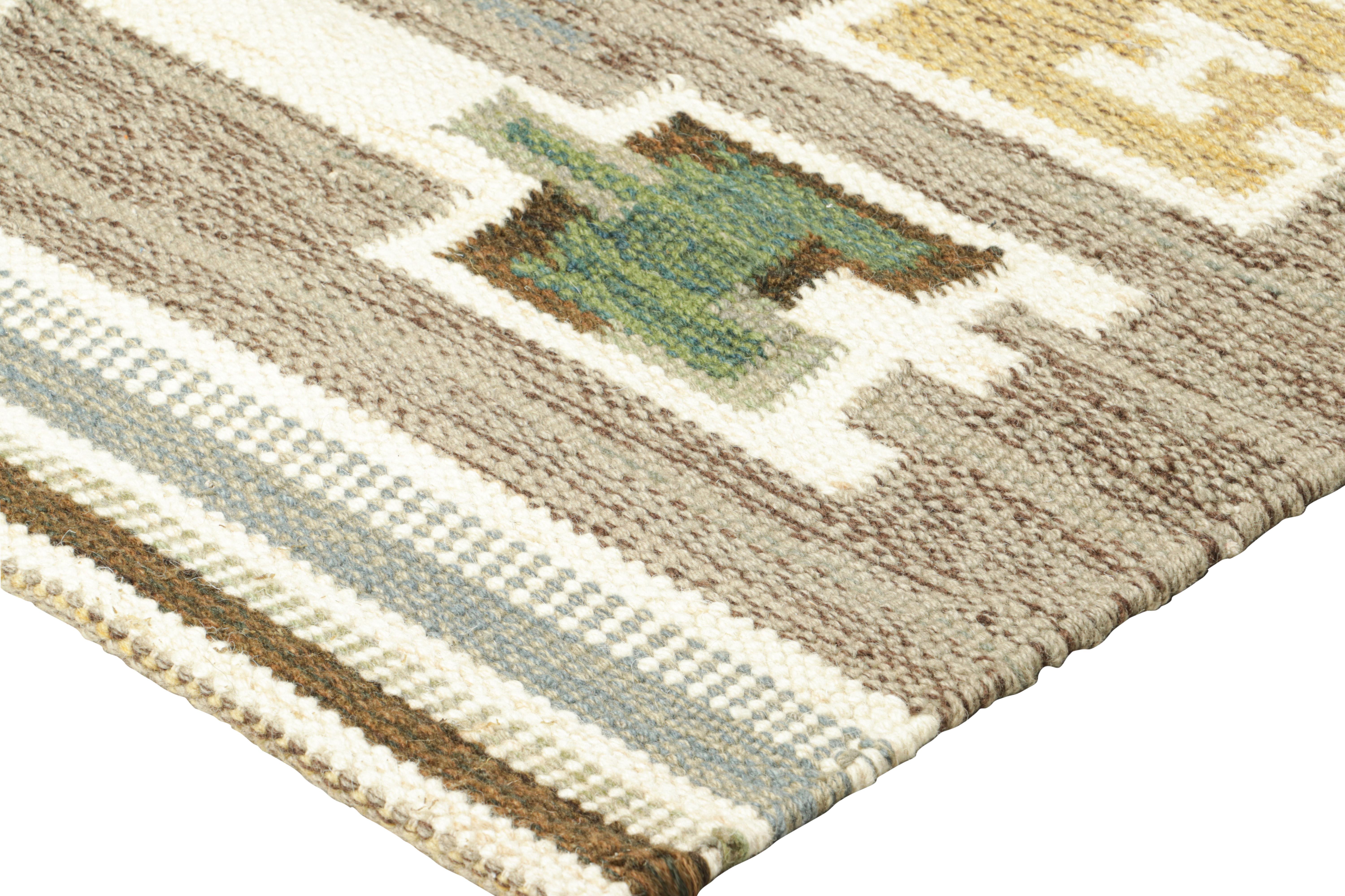 Rug & Kilim’s Scandinavian Style Custom Rug with Colorful Geometric Patterns In New Condition For Sale In Long Island City, NY