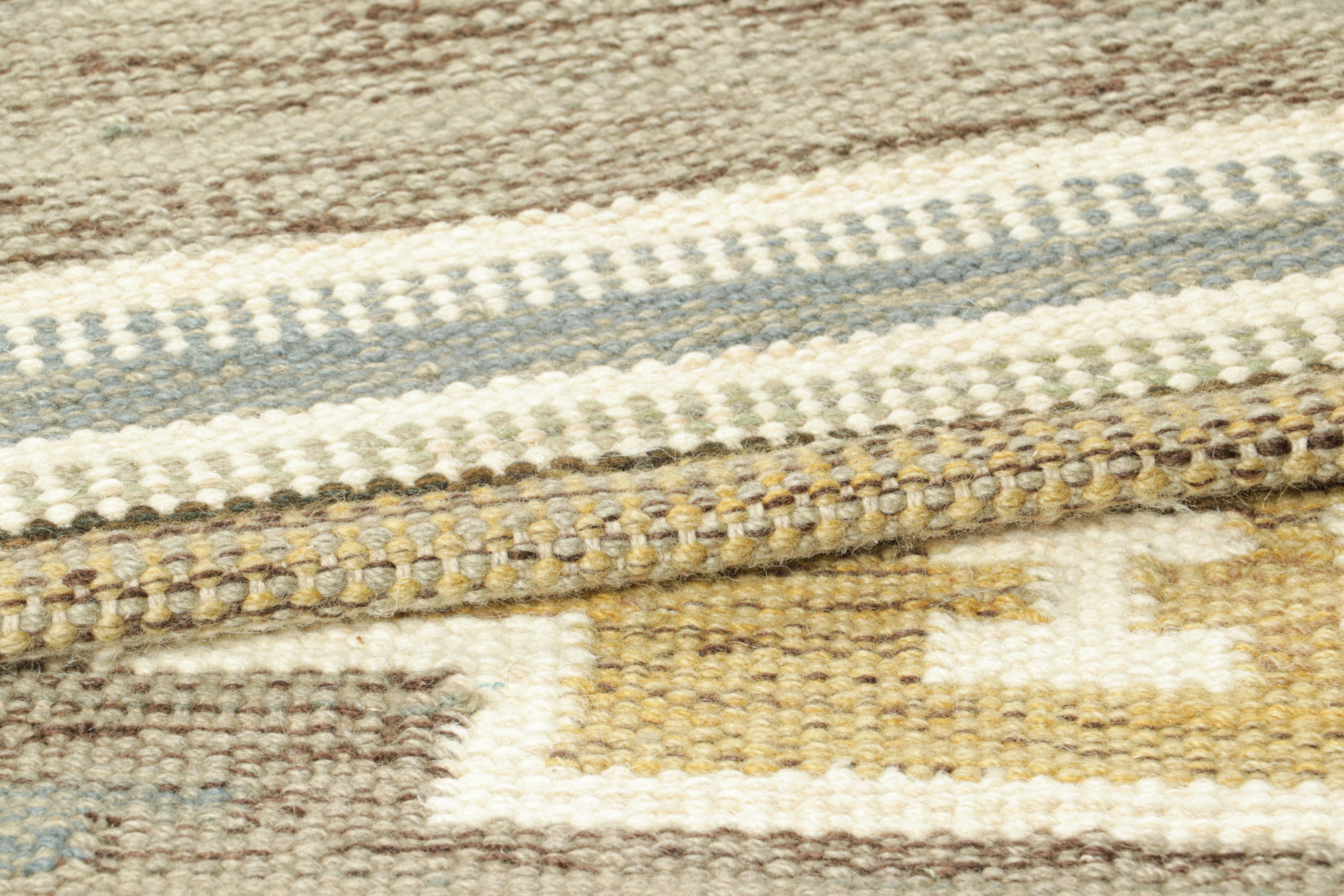Contemporary Rug & Kilim’s Scandinavian Style Custom Rug with Colorful Geometric Patterns For Sale