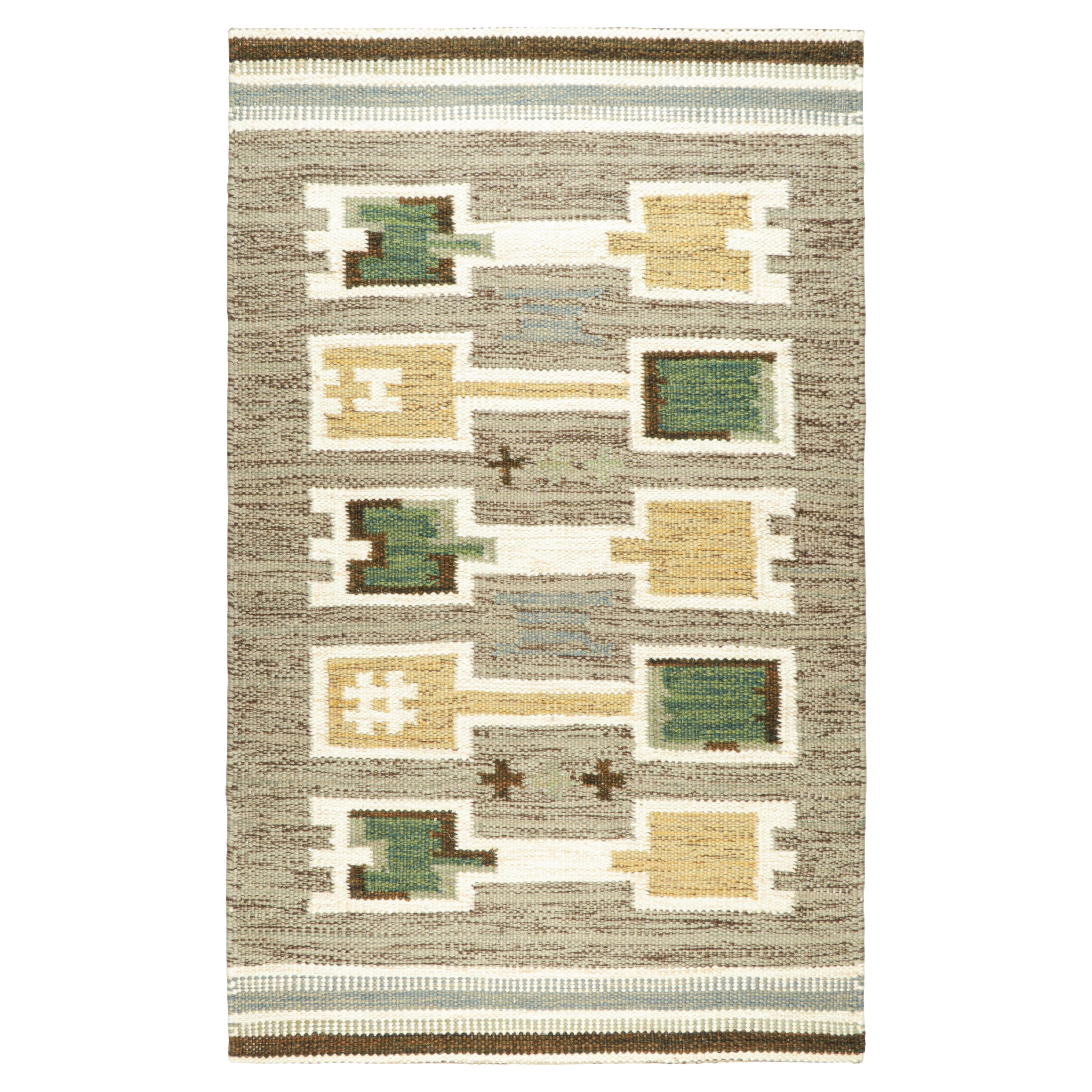 Rug & Kilim’s Scandinavian Style Custom Rug with Colorful Geometric Patterns