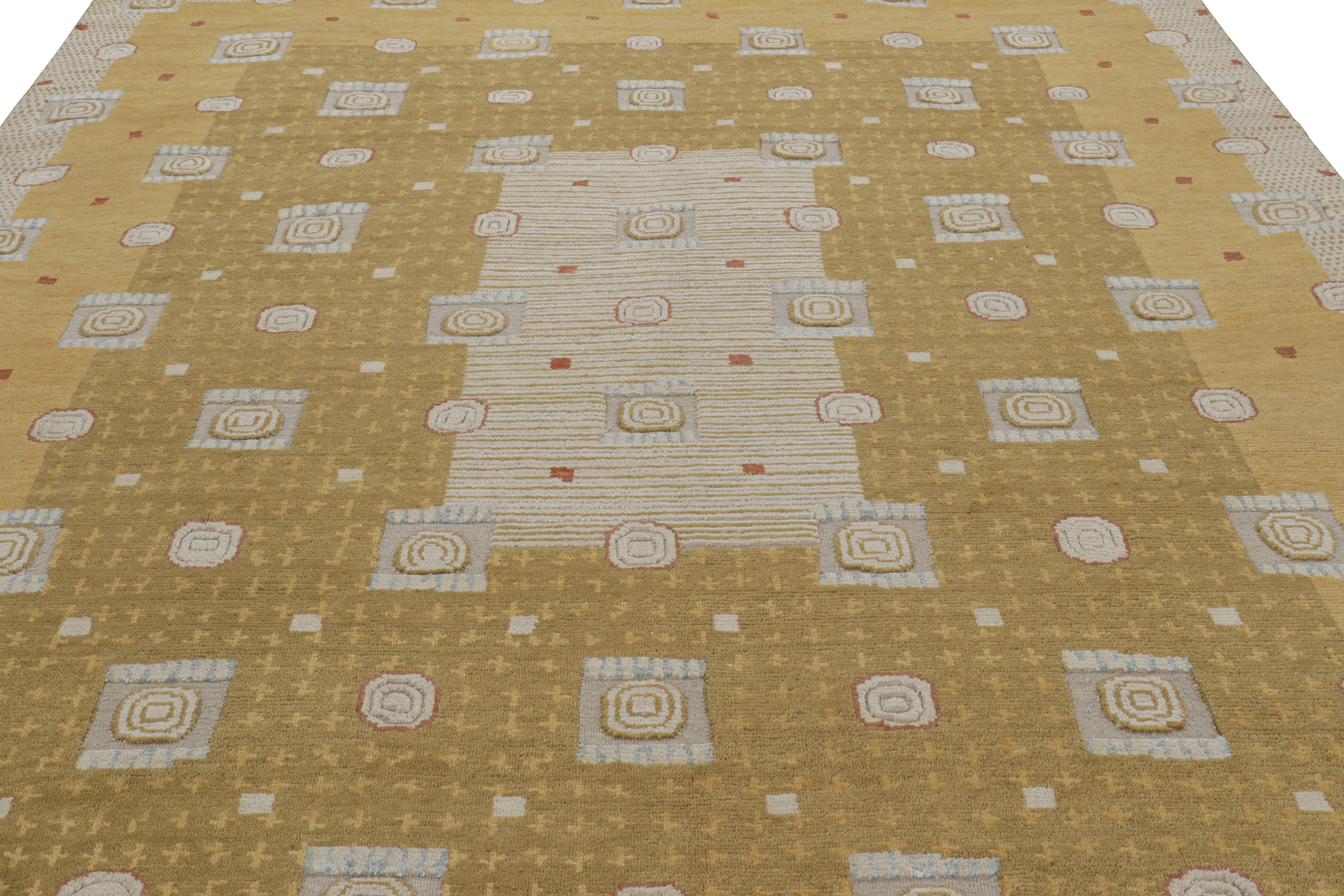 Made with hand-knotted wool, this 9x12 rug is an exciting new addition to Rug & Kilim’s Scandinavian rug collection—a contemporary reimagining of Swedish minimalism and vintage rugs and textiles of Rollakan and Rya traditions. 

On the design: