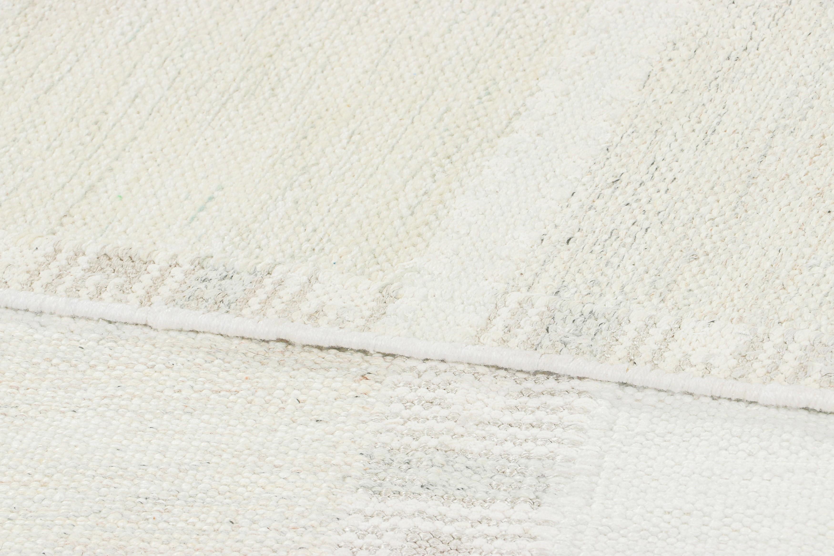 Contemporary Rug & Kilim’s Scandinavian Style Custom Rug with White and Geometric Patterns For Sale
